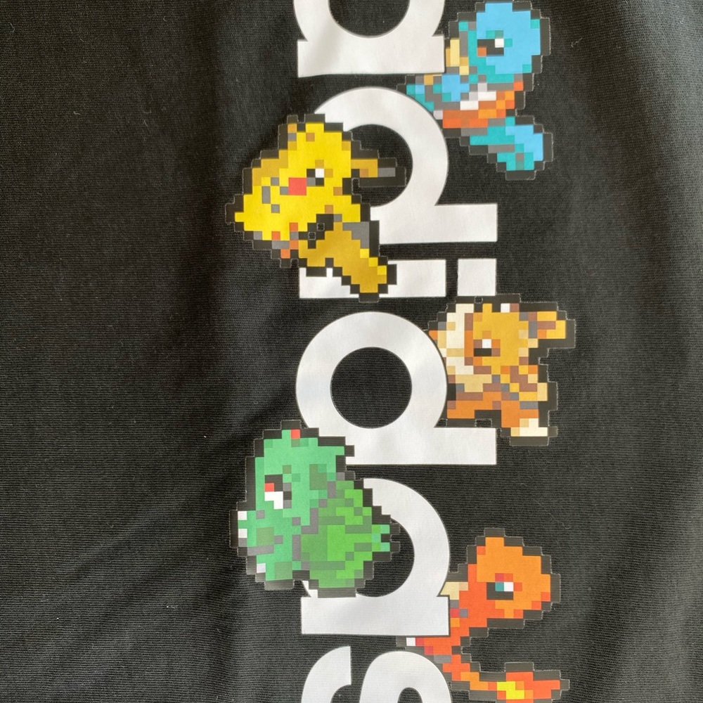 🆕 Adidas X Pokémon - Pixeled Black Tee - Small - Picture 2 of 7